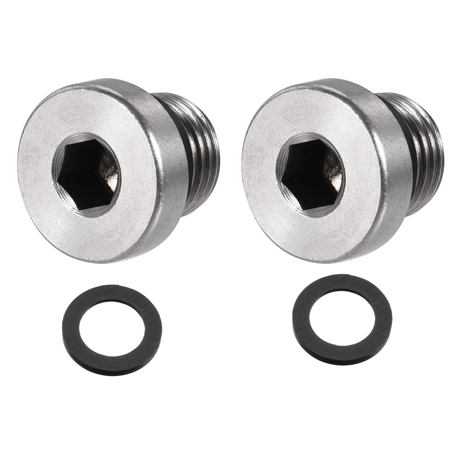 2 Pcs Stainless Steel Inner Hex Head, Pipe Fitting Stopper (Silver Tone, M10)