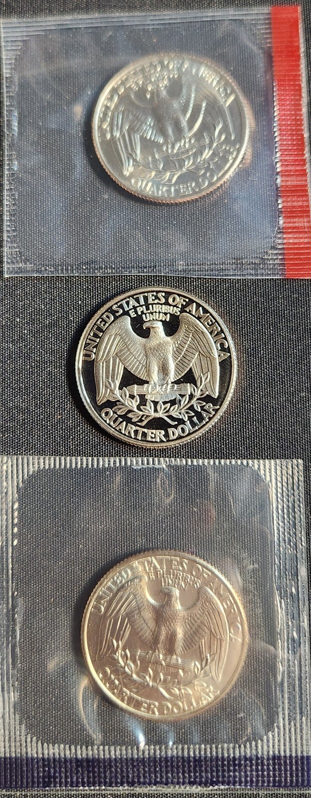 1997 PDS Washington Quarters Unc Mint Cello and Proof