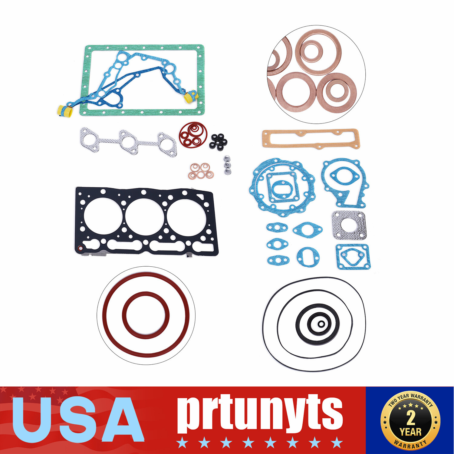 Complete Cylinder Head Gasket Lower Upper  Full Gasket Set Fit For Kubota D1305~