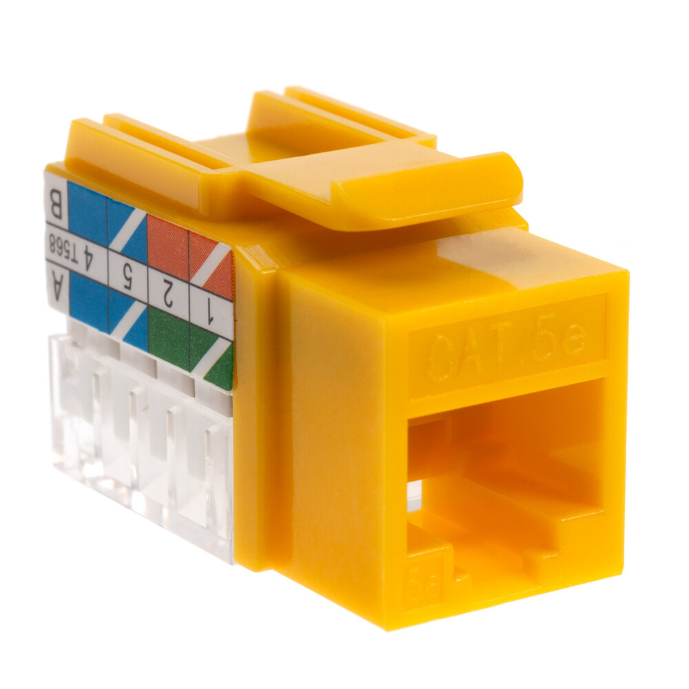 5 pack Cat5e 45° Angled Keystone Jack Network 110 Punchdown 8P8C Cat5