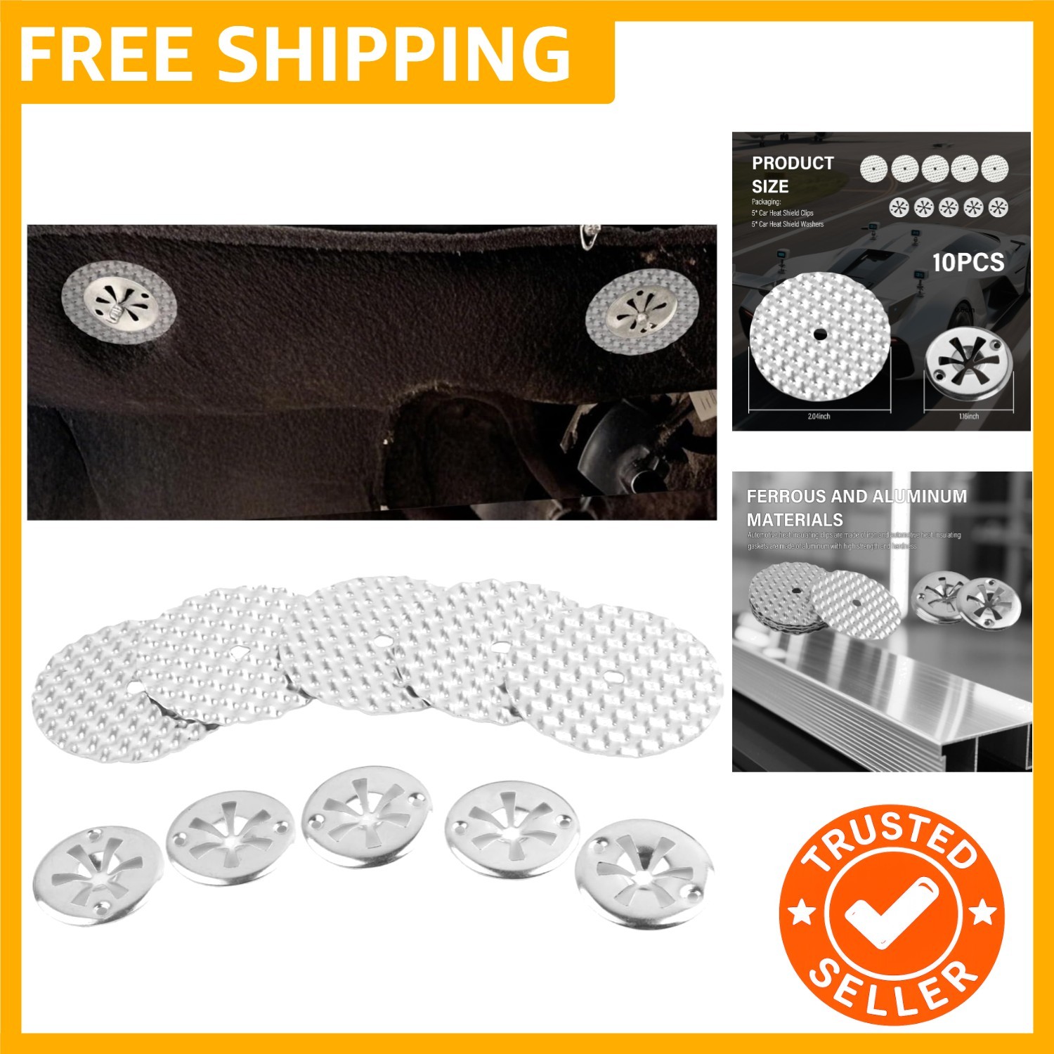 10PCS Car Heat Shield Repair Kit,Exhaust Heats Shields Clips Compatible with ...