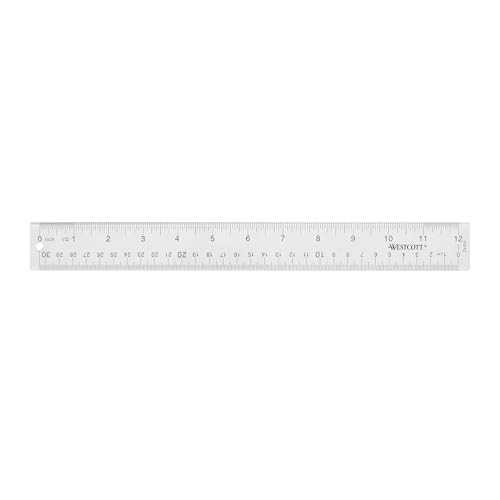 Acrylic Clear Ruler, Easy-to-Read Markings, Scratch-Resistant Design, Raised 1