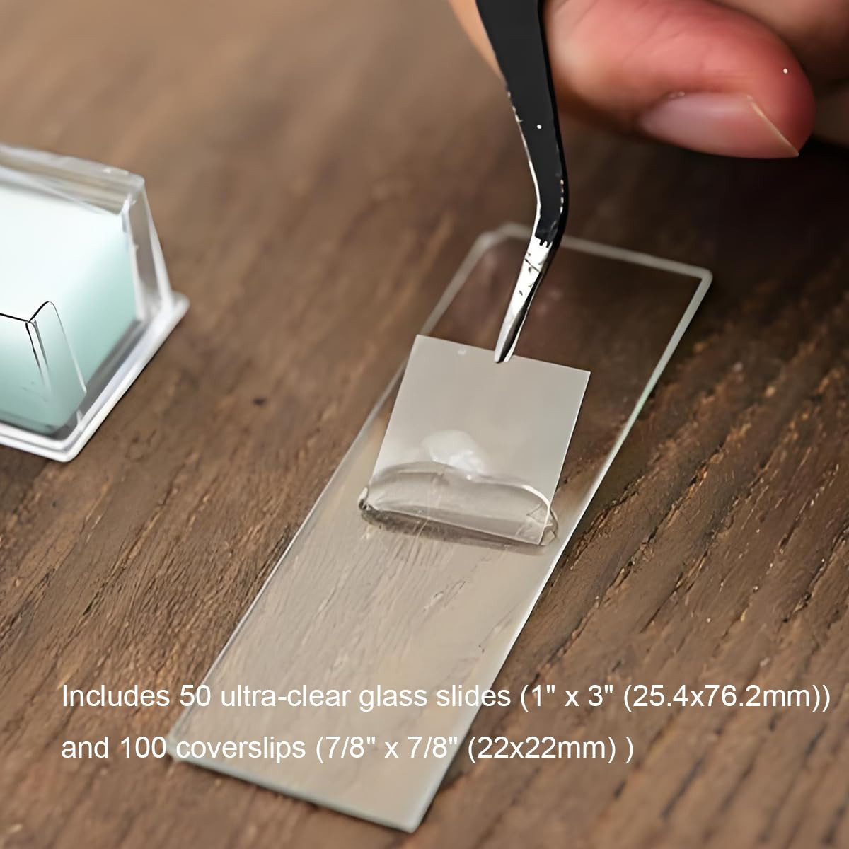Microscope Slides and Covers – 50 Blank Glass Slides for Microscope with 100 Cov