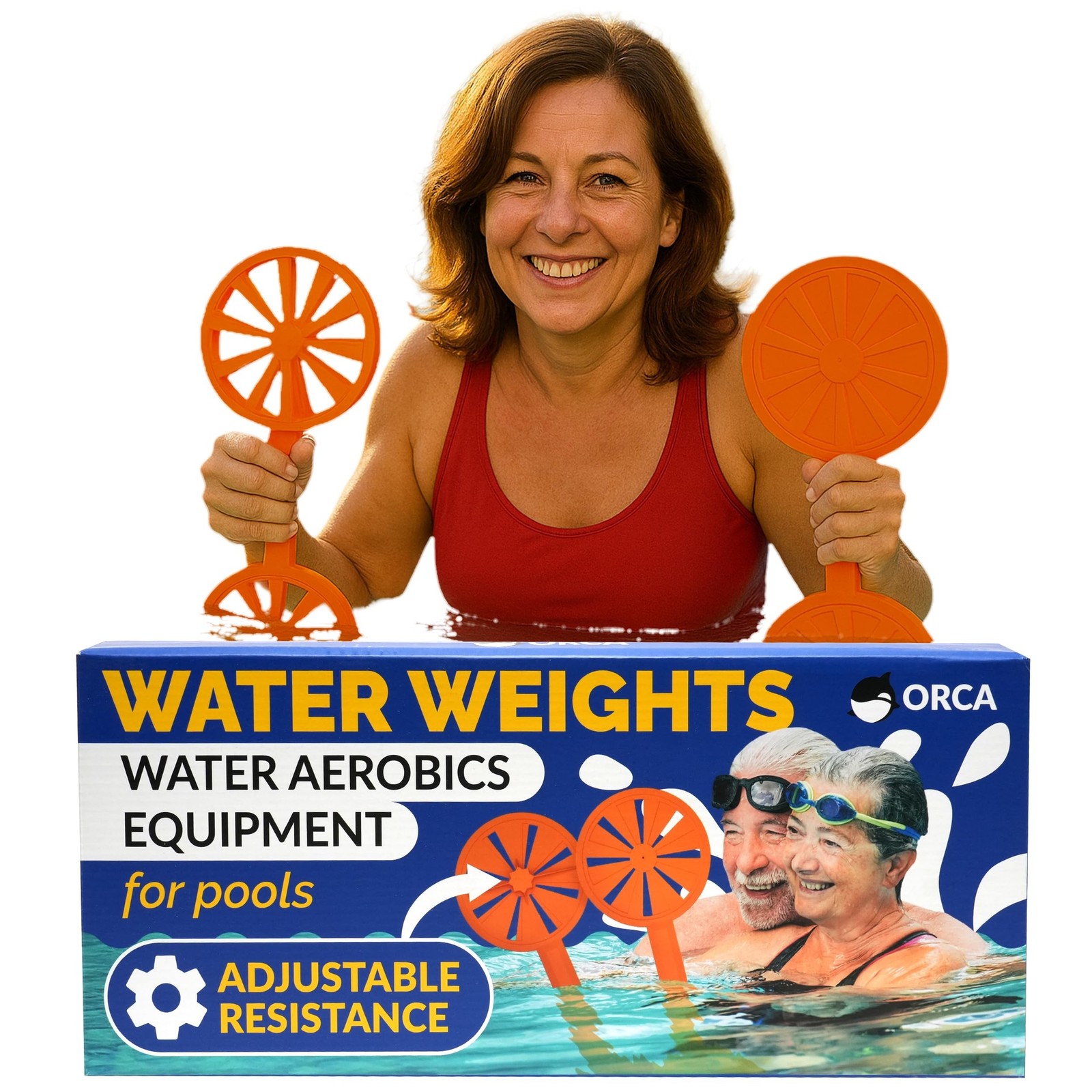 Pool Paddle Water Aerobics Equipment | Adjustable Resistance Pool Exercise, S...