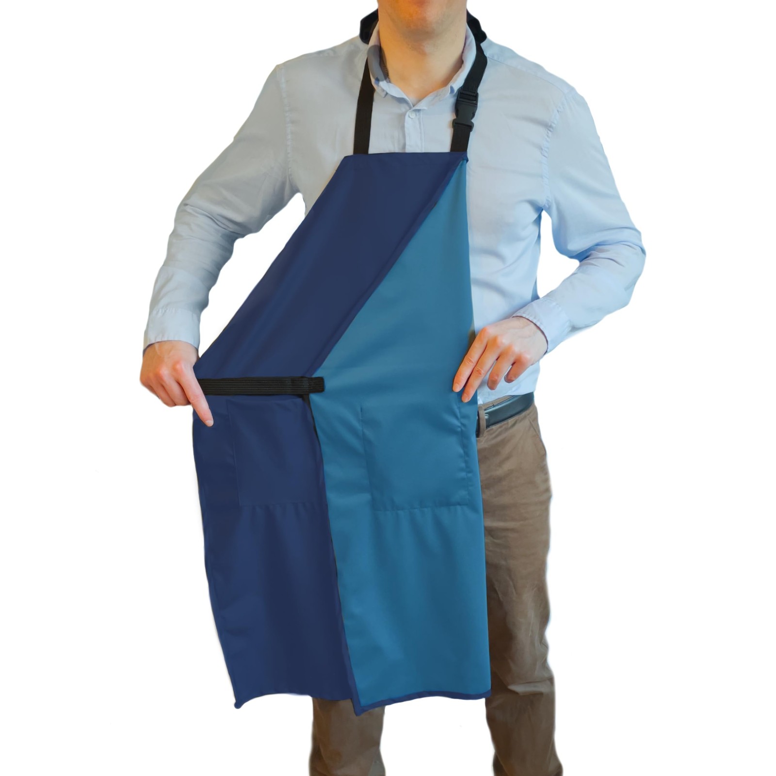 Waterproof Apron For Men and Women - 2 Pockets - Blue - 1 Pack - Blue,