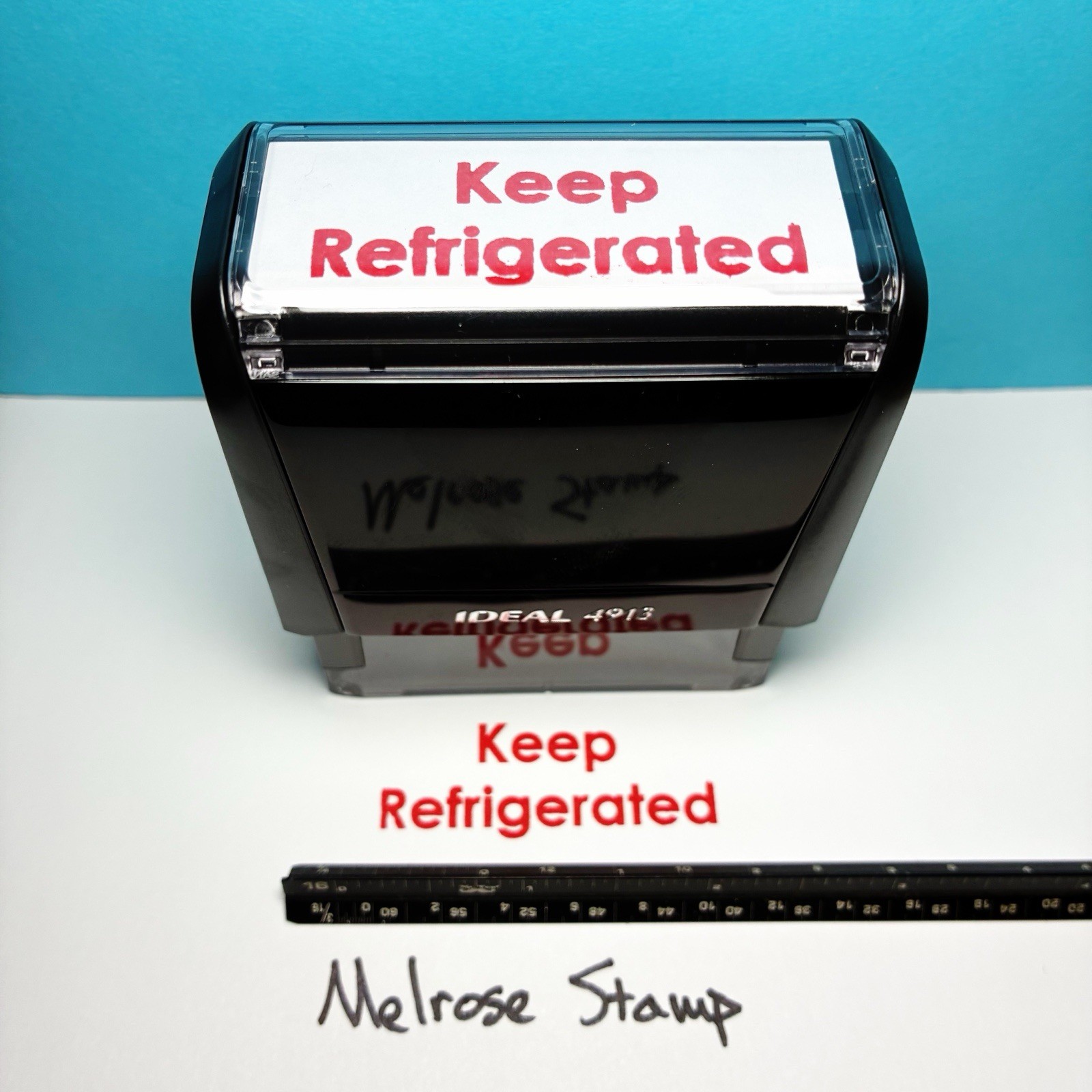 Keep Refrigerated Rubber Stamp Red Ink Self Inking Ideal 4913