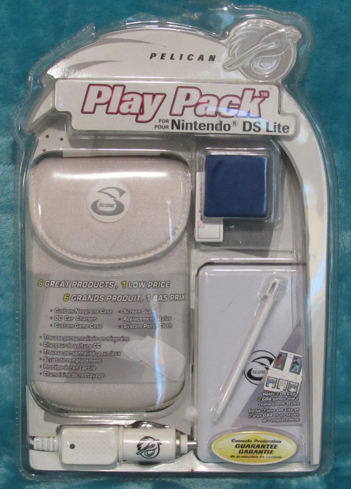 NINTENDO DS LITE Play Pack NEW White Case Charger Stylus Screen Protector Kit