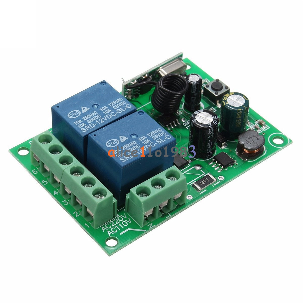 AC 110-220V 315MHz 2 CH Channel Wireless RF Relay Remote Control Switch Receiver