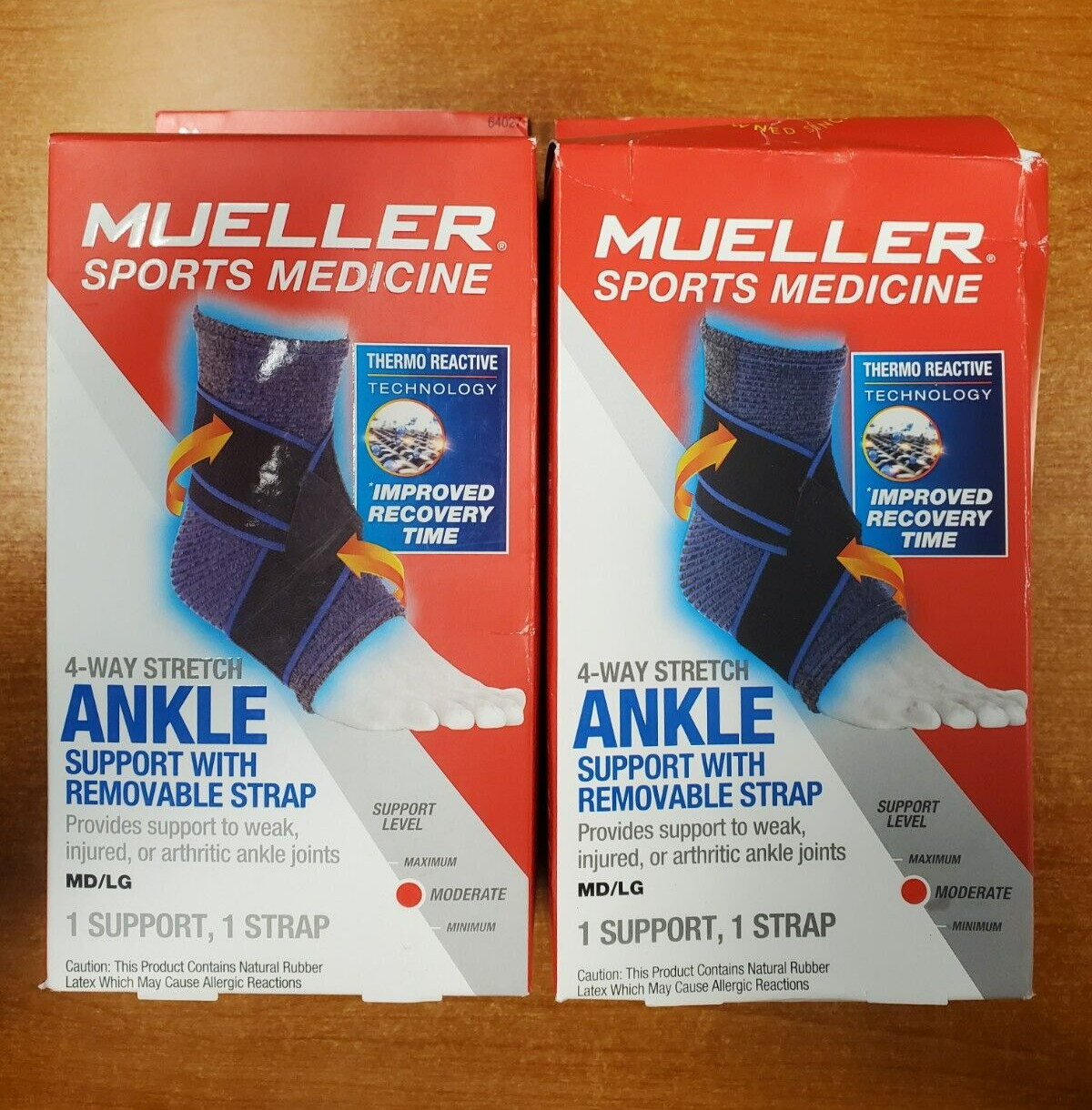 2 Pack: Mueller 4-Way Ankle Support w/Removable Strap *MD/LG* (0273)-R4P2