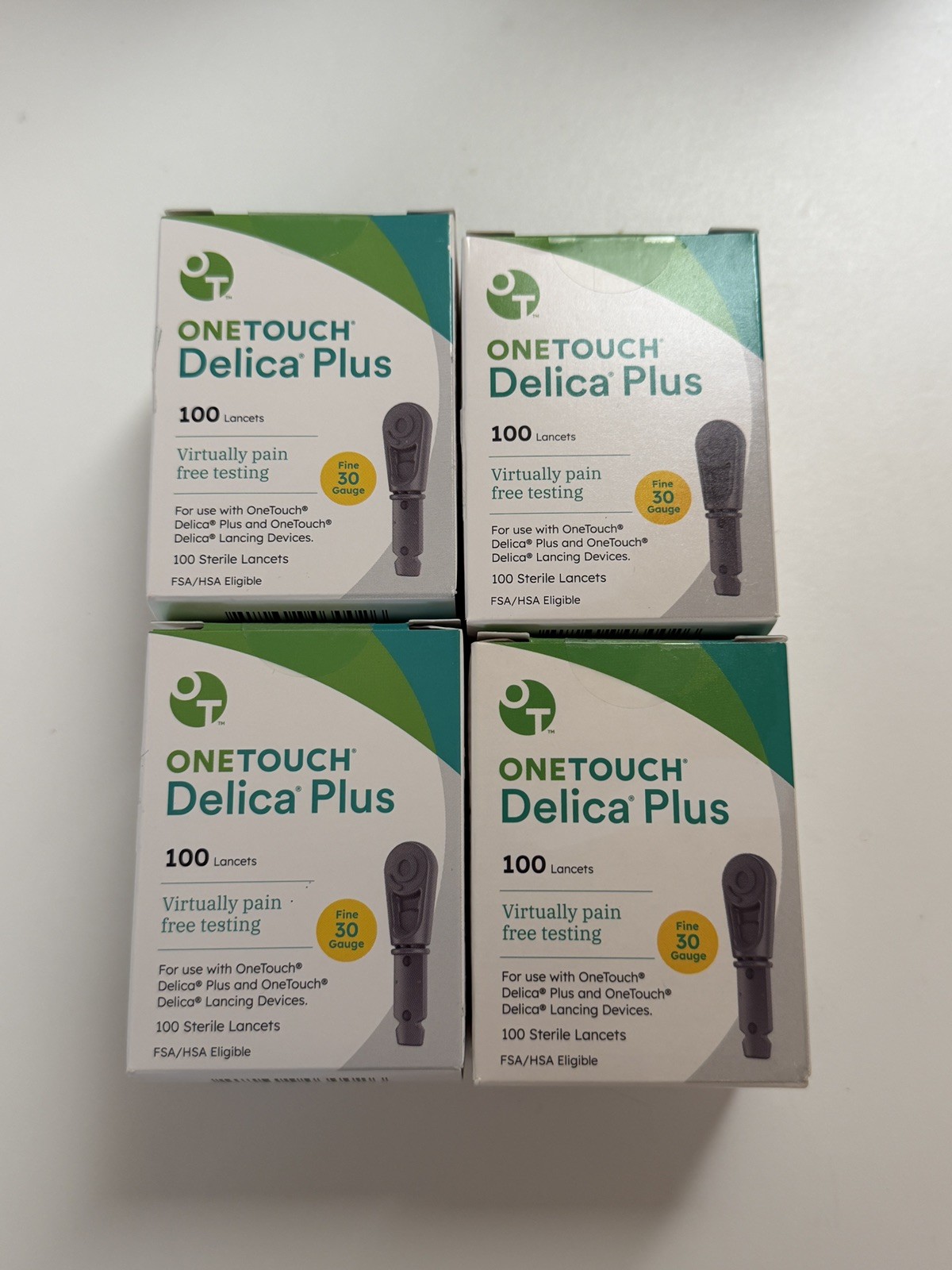 4 One touch delica plus lancets 30 gauge EX:2028+ **Free shipping**