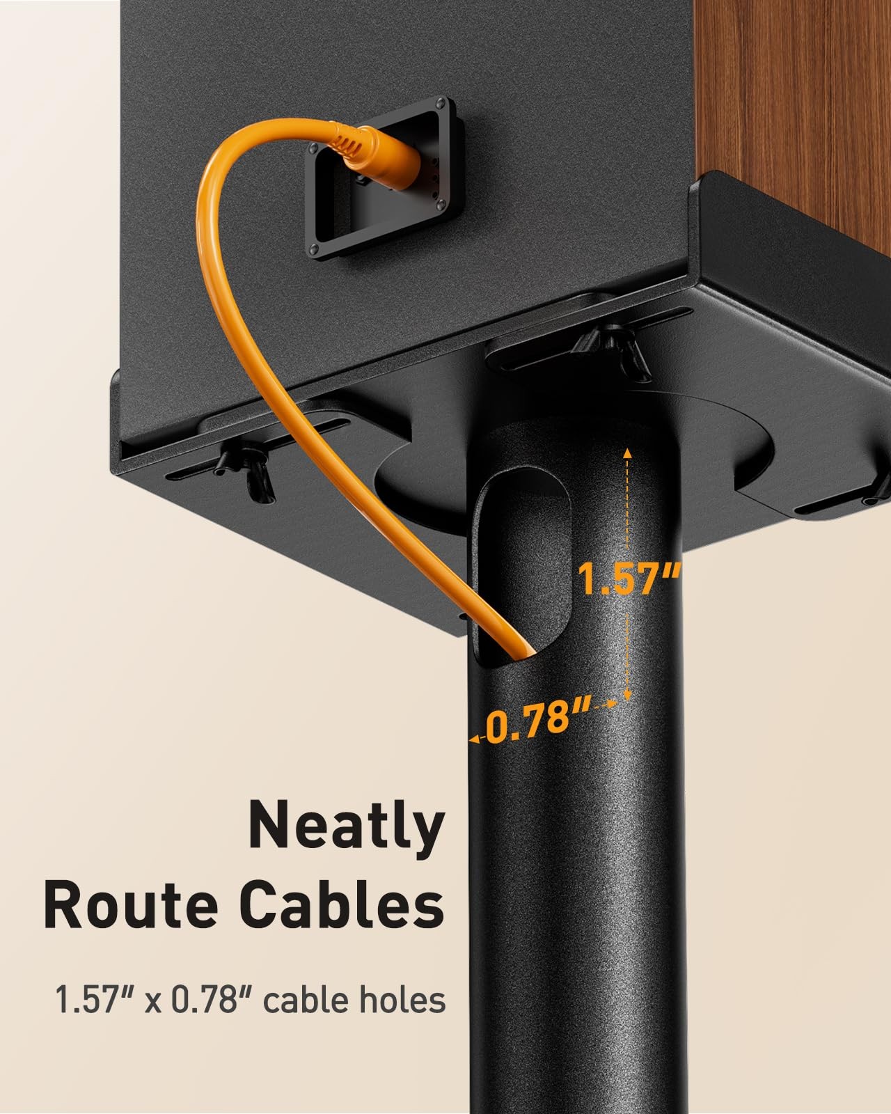 Perlegear Universal Speaker Stands Pair with Cable Management, 33.6 inch Spea...