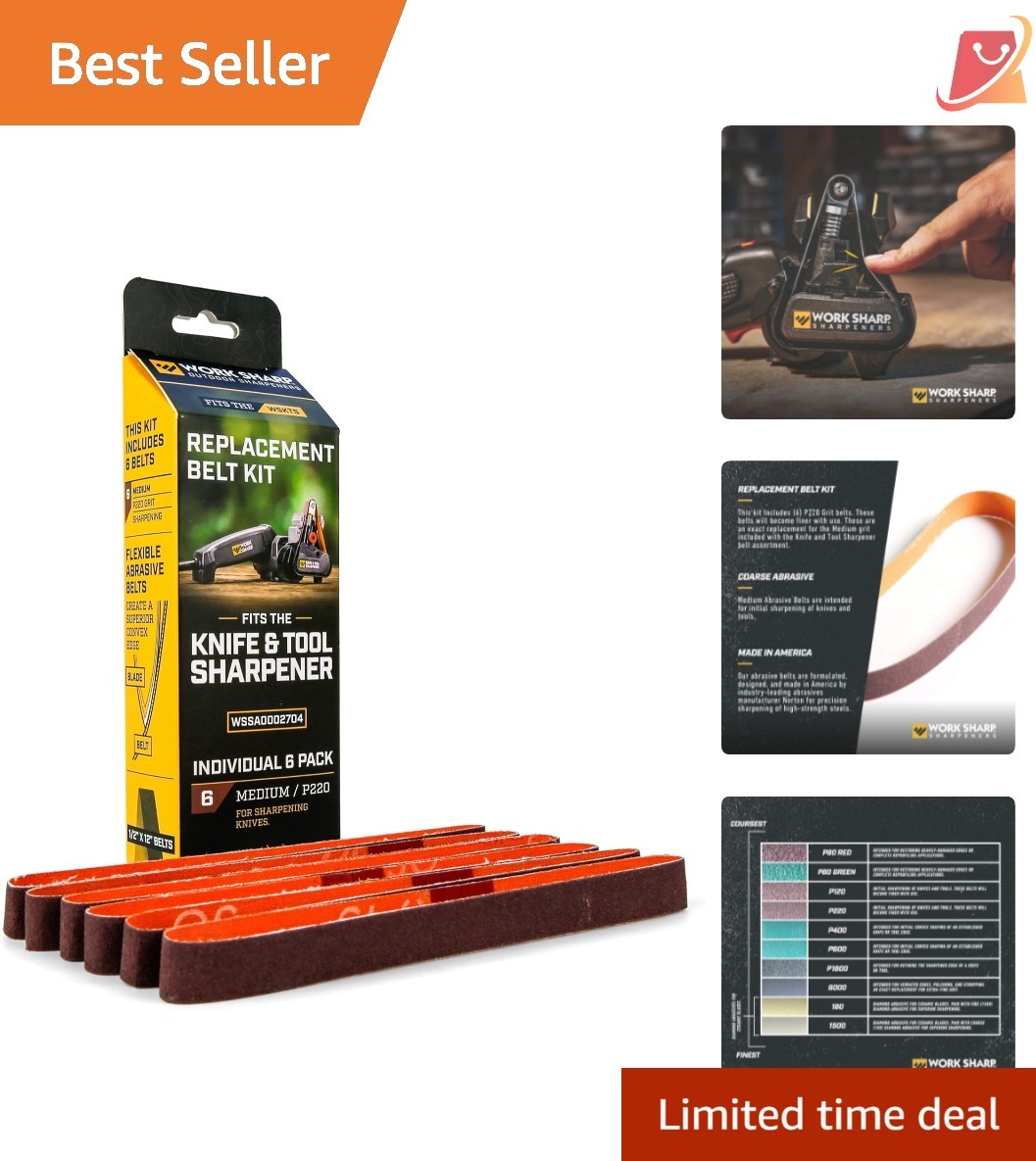 Knife Sharpener Replacement Belts P220 Coarse Grit for Kitchen Hunting