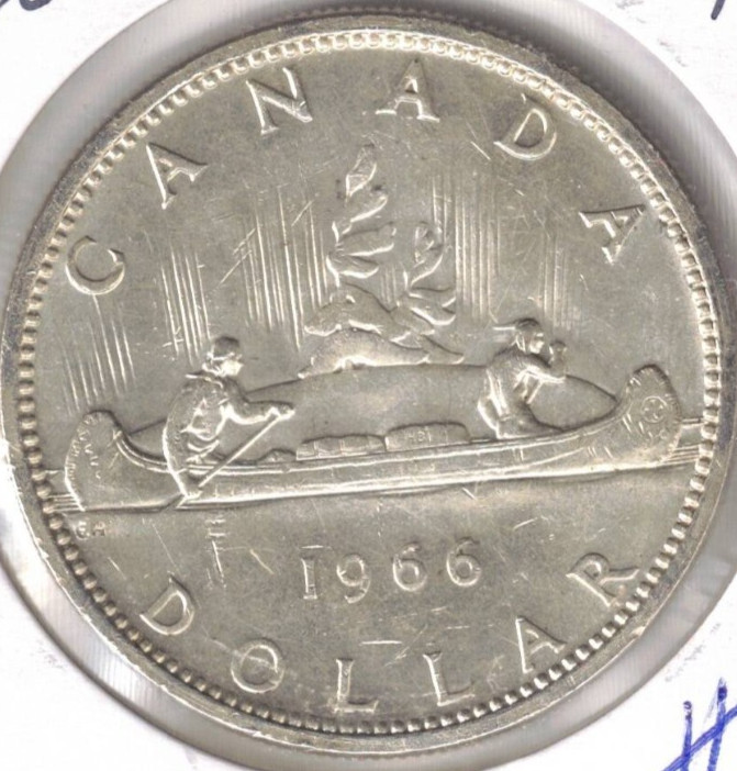 1966 Canadian Silver Uncirculated QEII & Voyager One Dollar Coin! #1