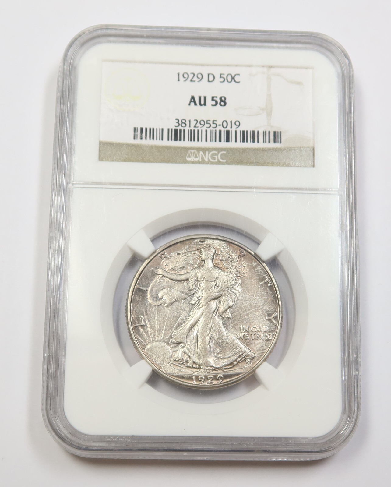 1929-D NGC AU58 | Silver Walking Liberty Half Dollar - 50c US Coin #35235A
