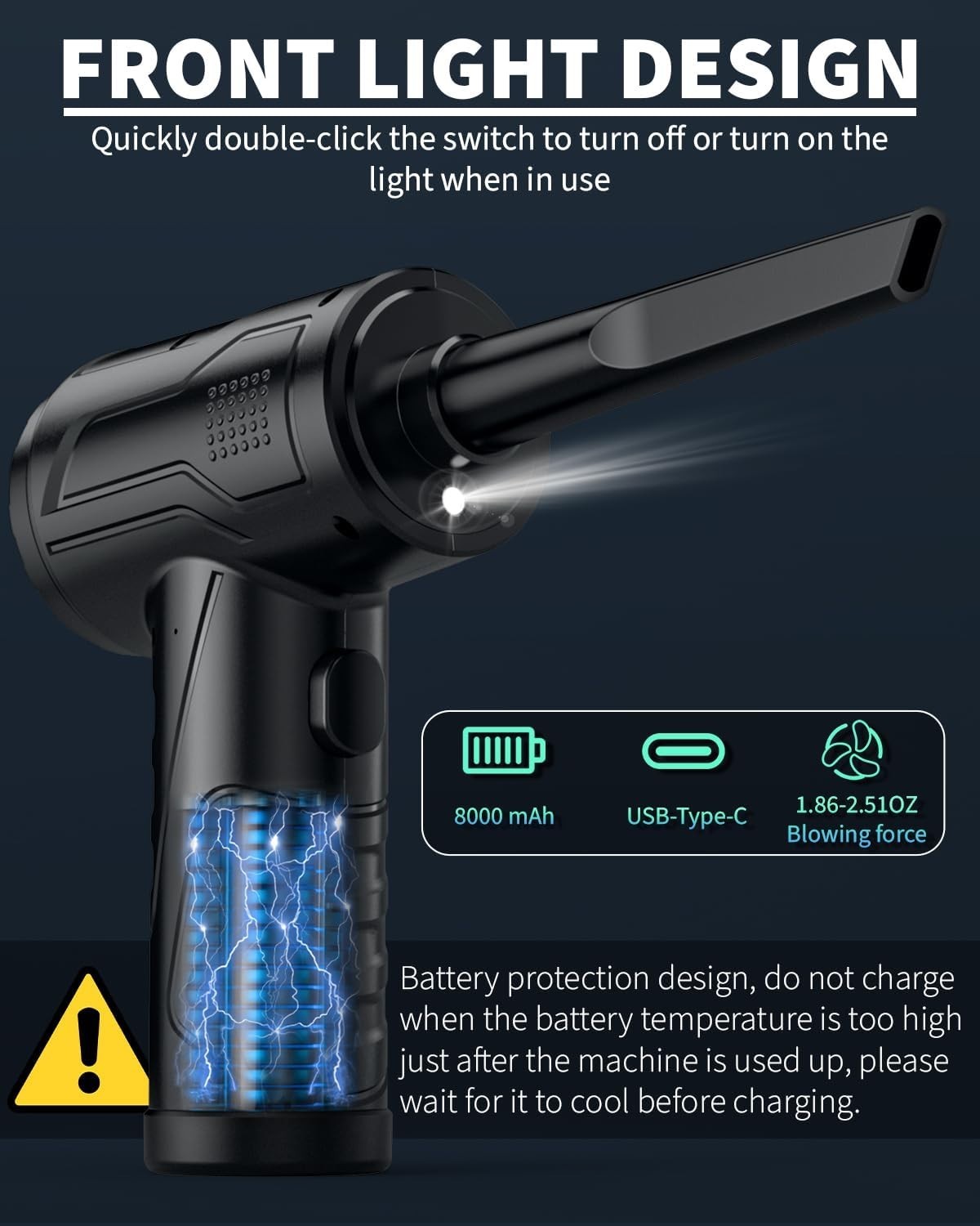 Powerful 95000RPM Air Blower with LED - Ideal for Deep Cleaning Electronics