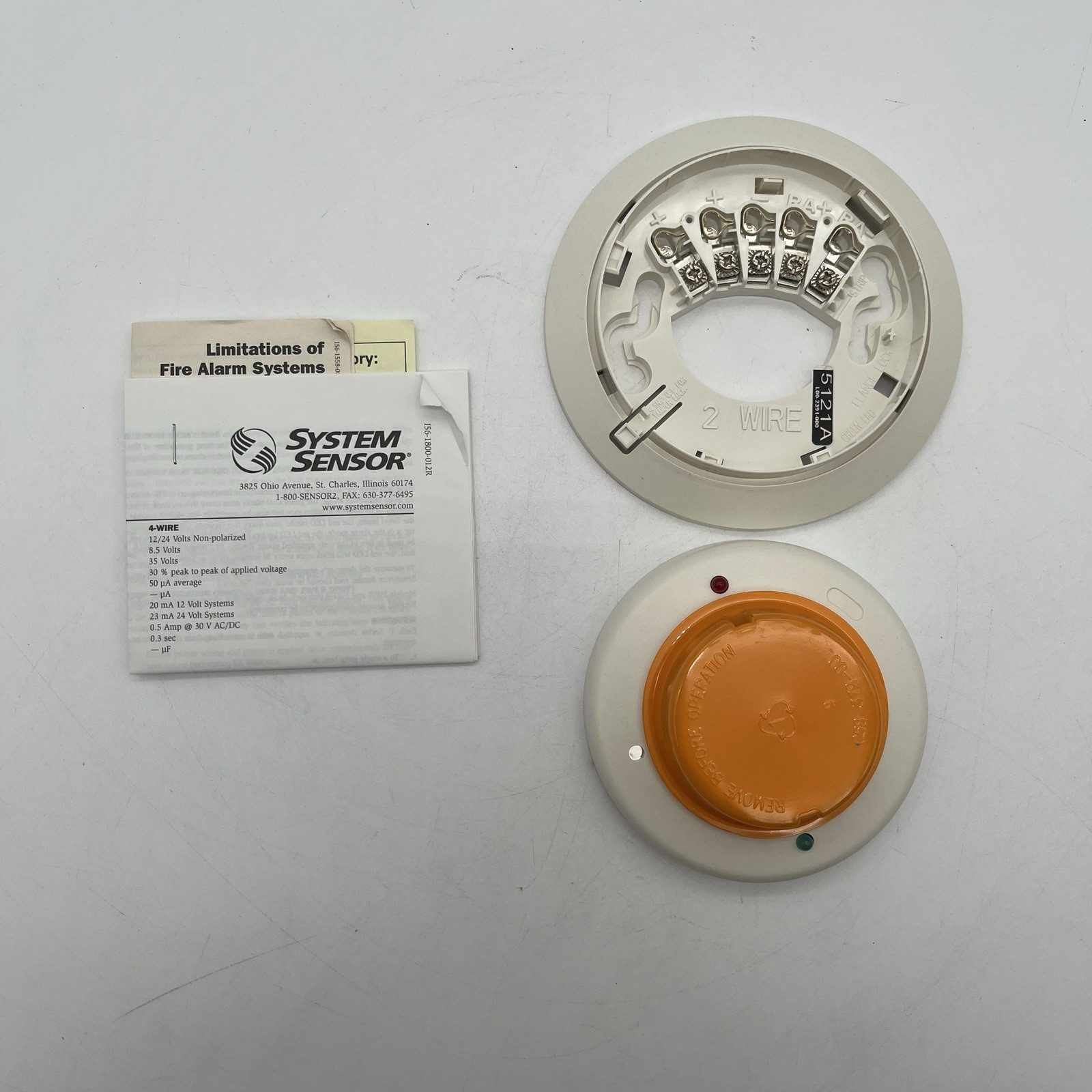 NEW!! System Sensor 2-Wire Plug-In Photoelectric Smoke Detector Base 2WT-B