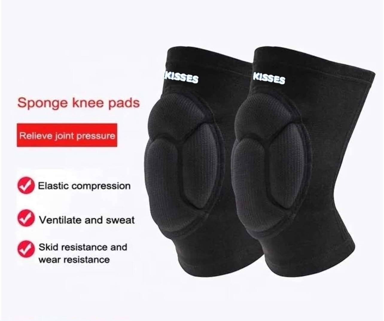 Knee Pads, Thick Sponge Anti-Slip, Collision Avoidance Knee Sleeve Small