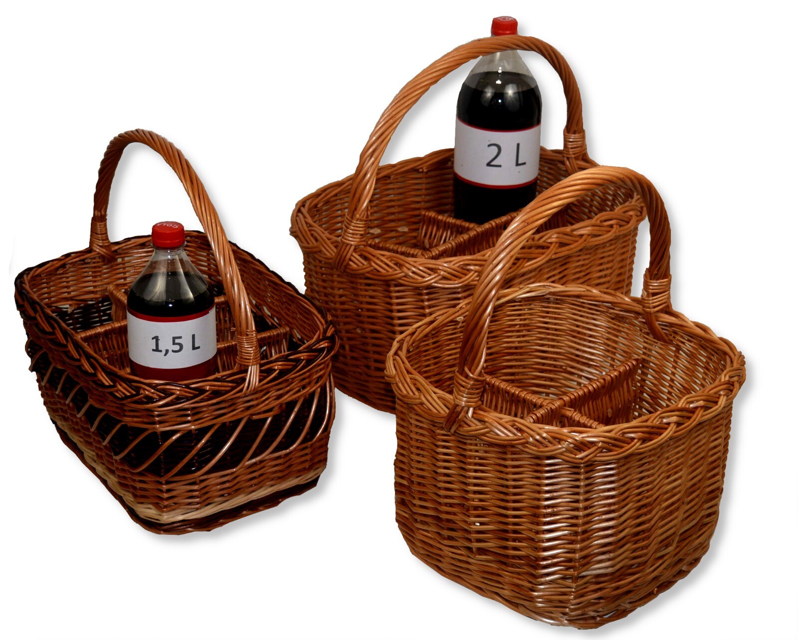 Bottle basket WIKLER for 6 or 4 bottles shopping basket bottle holder wicker