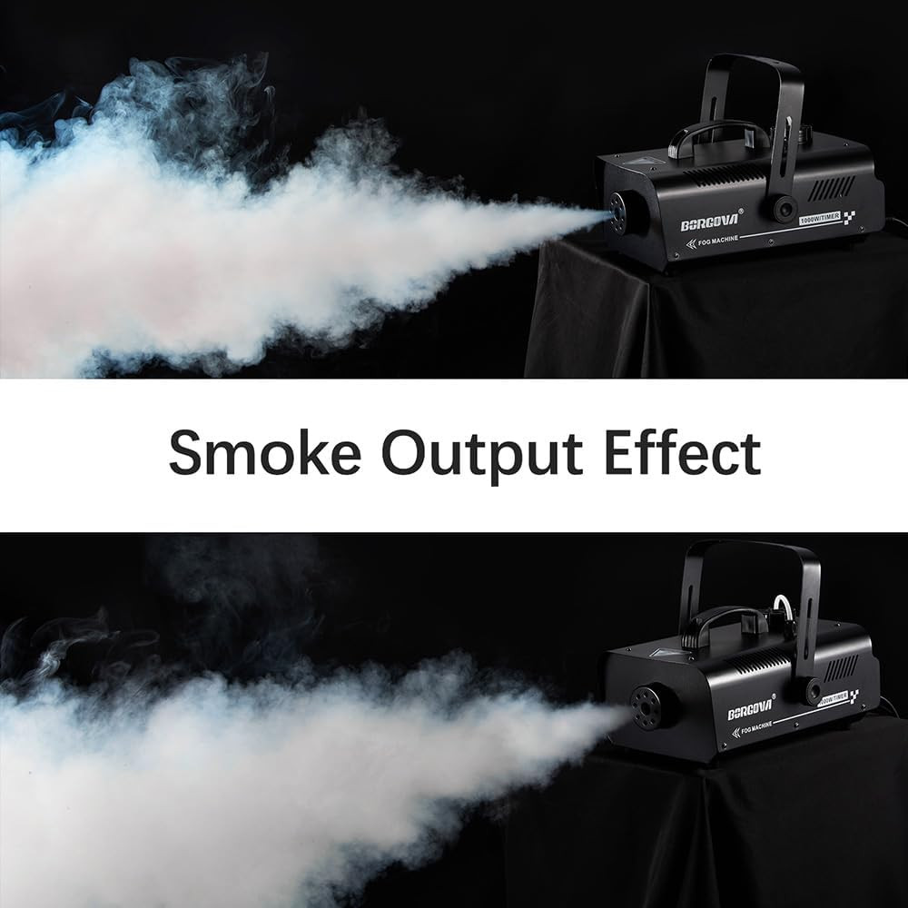1000W Fog Machine with Timer, Wireless Remote, and Manual Control - Ideal for H
