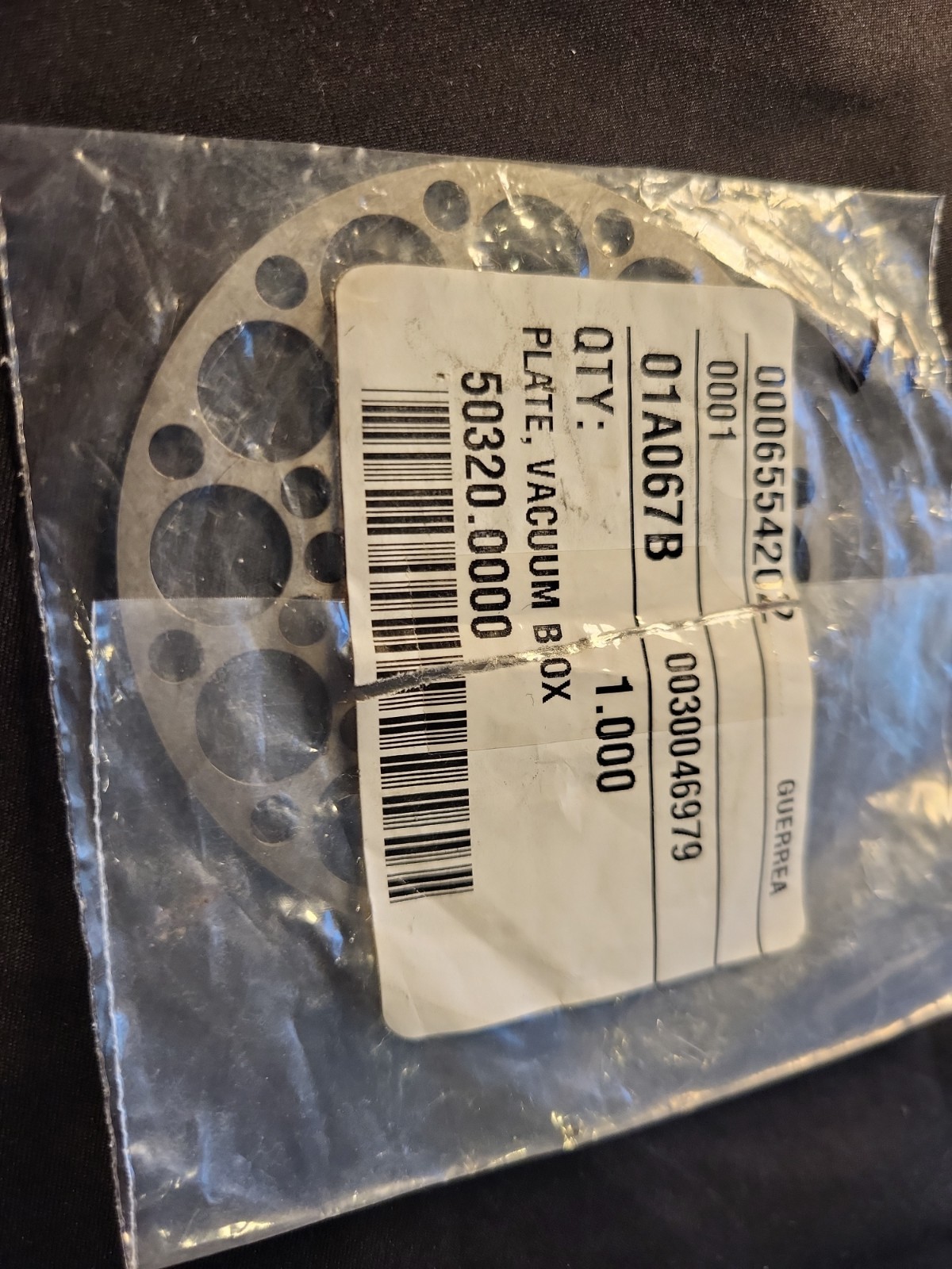 Bunn 50320.0000 New Genuine OEM part. Plate, Vacuum Box