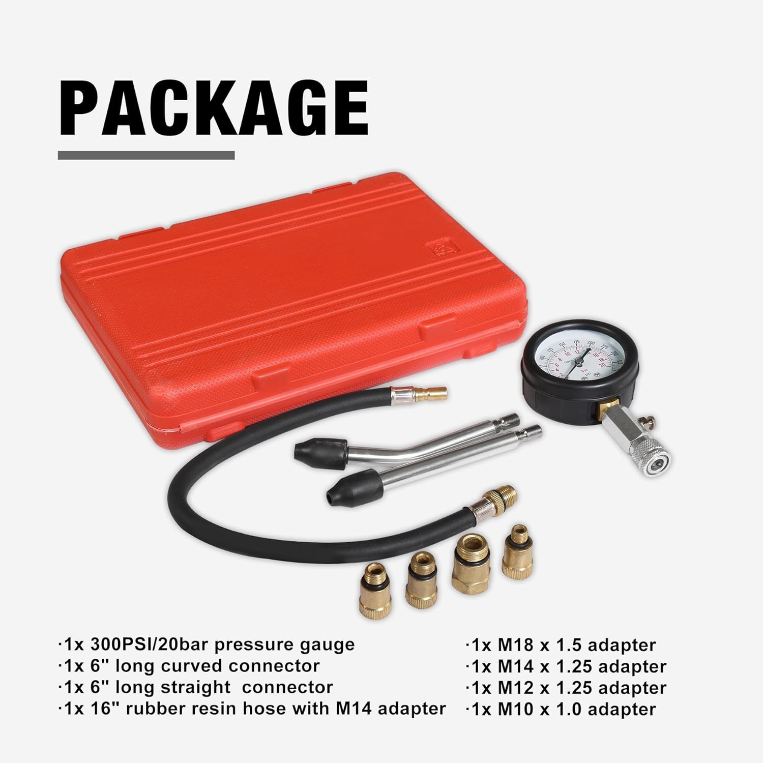 Engine Cylinder Compression Gauge Tester Kit Gas Engine Diagnostic Testing Tool