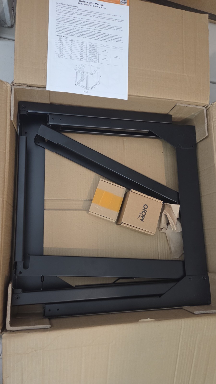 Tecmojo 9U Wall Mount Rack, Server Rack,Open Frame Server Rack,Network#2507JR7
