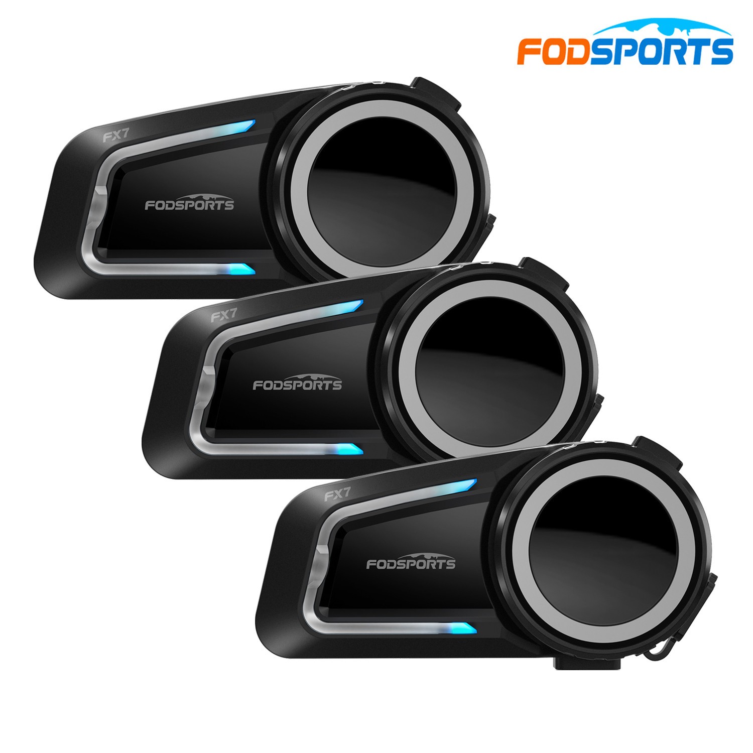 3x FX7 Motorcycle Bluetooth Headset Helmet Intercom 10 Riders Communication MESH
