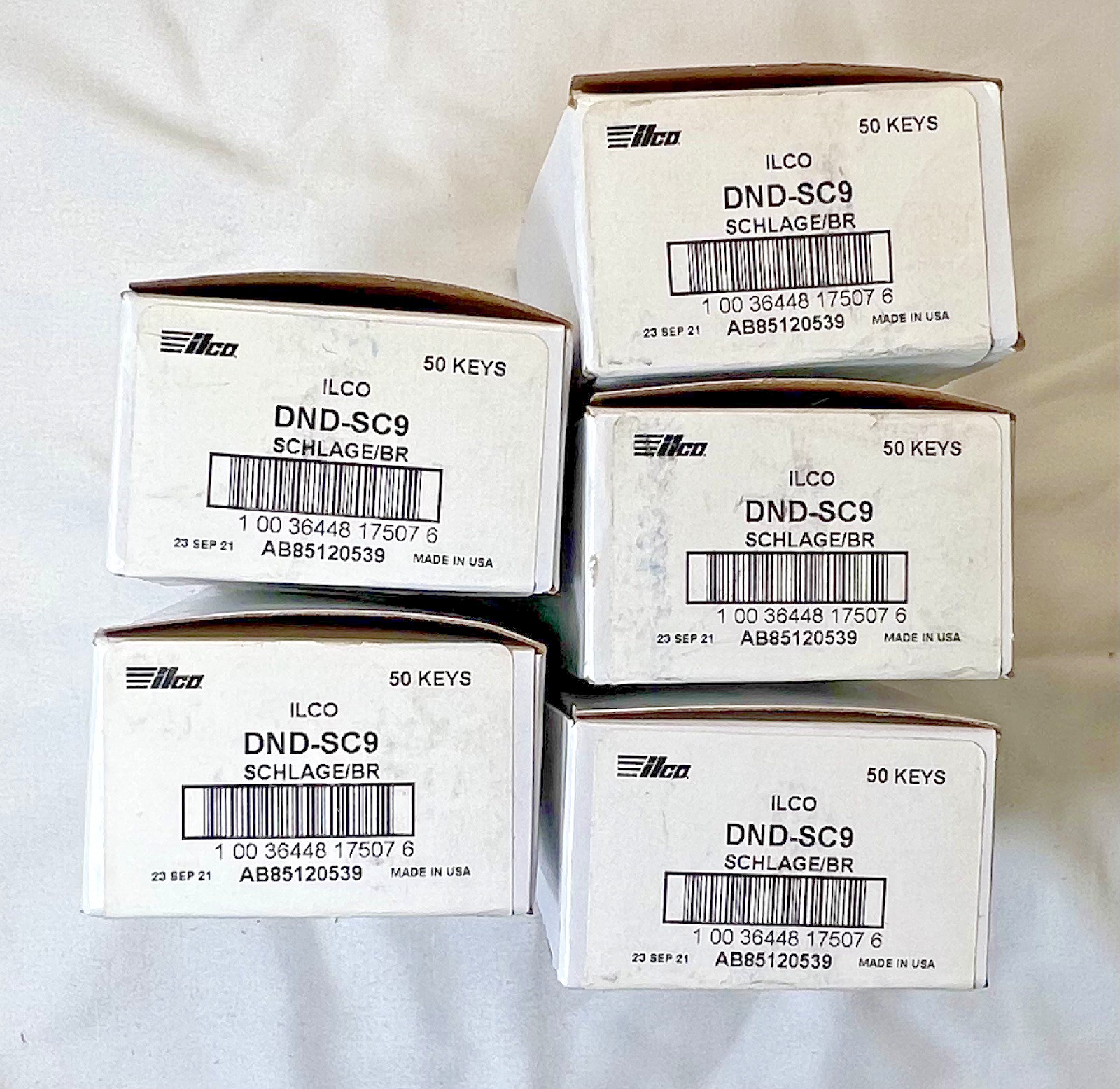 KABA ILCO DND-SC9 LOT of 250 Schlage E-Keyway 6-Pin Brass DND Key Blank Neuter B