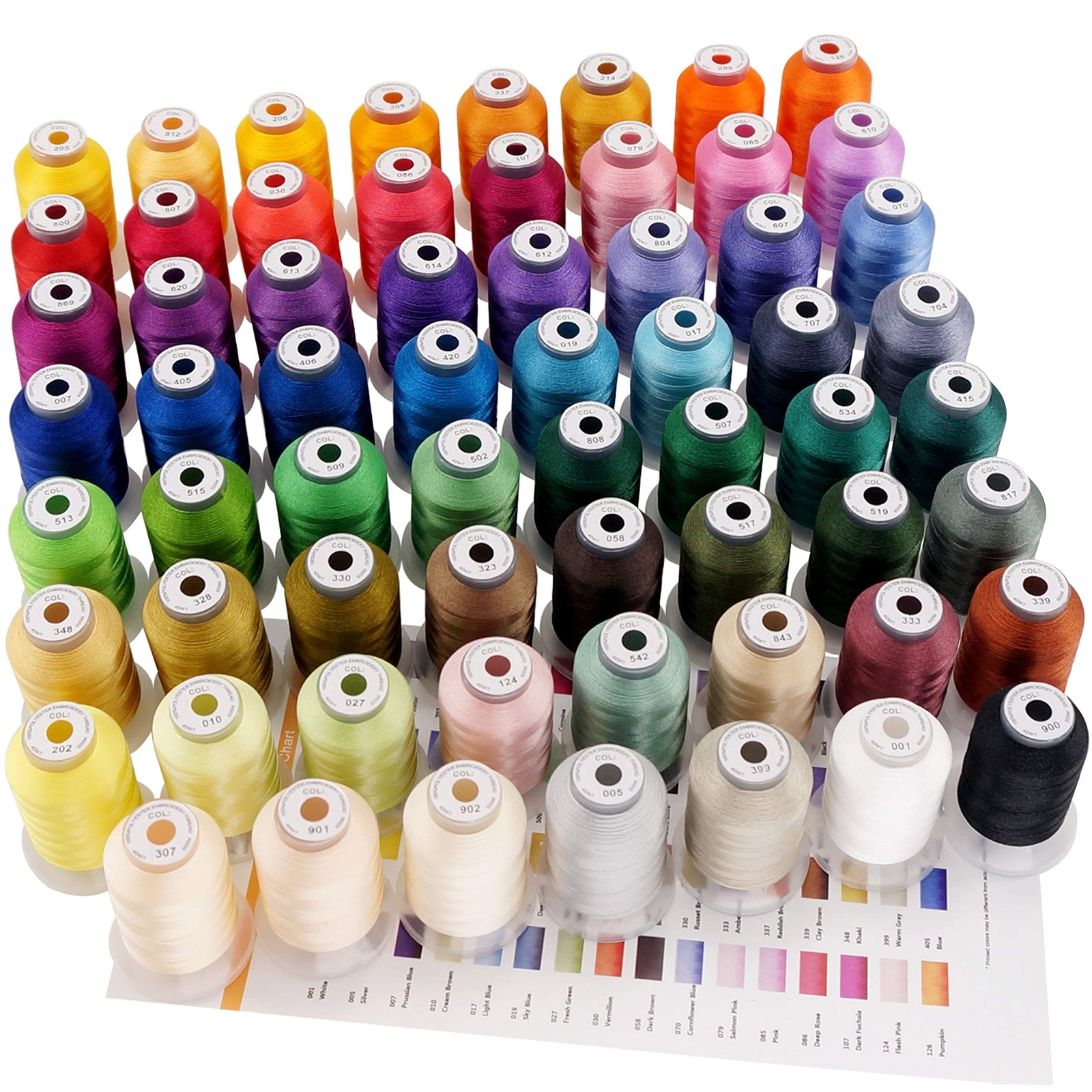 New brothreads 63 Colors 100% Polyester Machine Embroidery Thread 550yd with ...