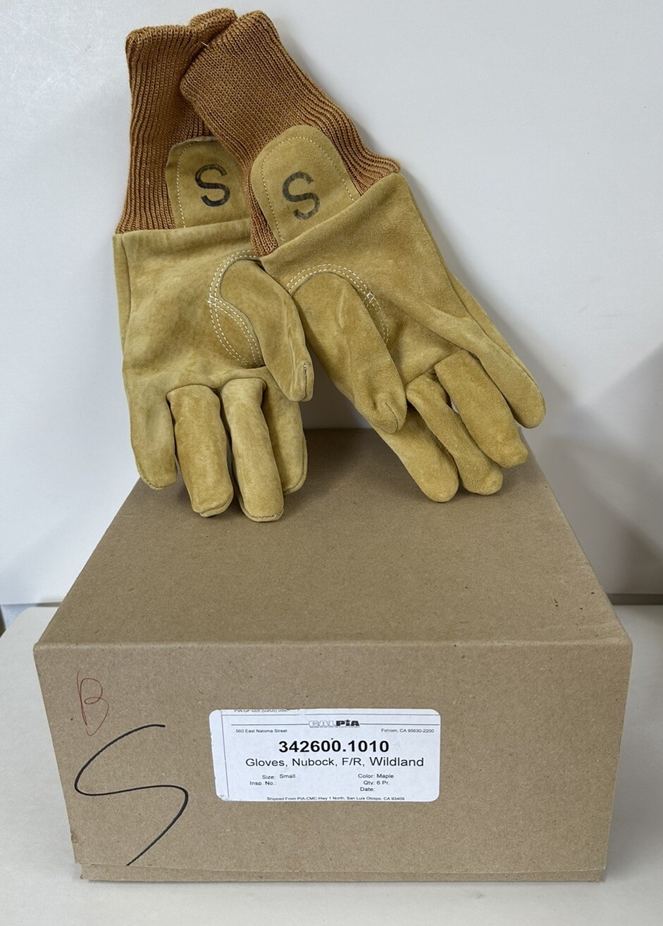 (6) Small Wildland Firefighter Gloves Nubuck Leather Firefighting Protection