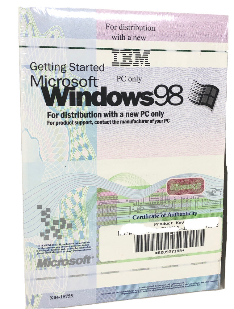 Microsoft Windows 98 Getting Started Book IBM SEALED X04-15755 W/ Office 97 Ed