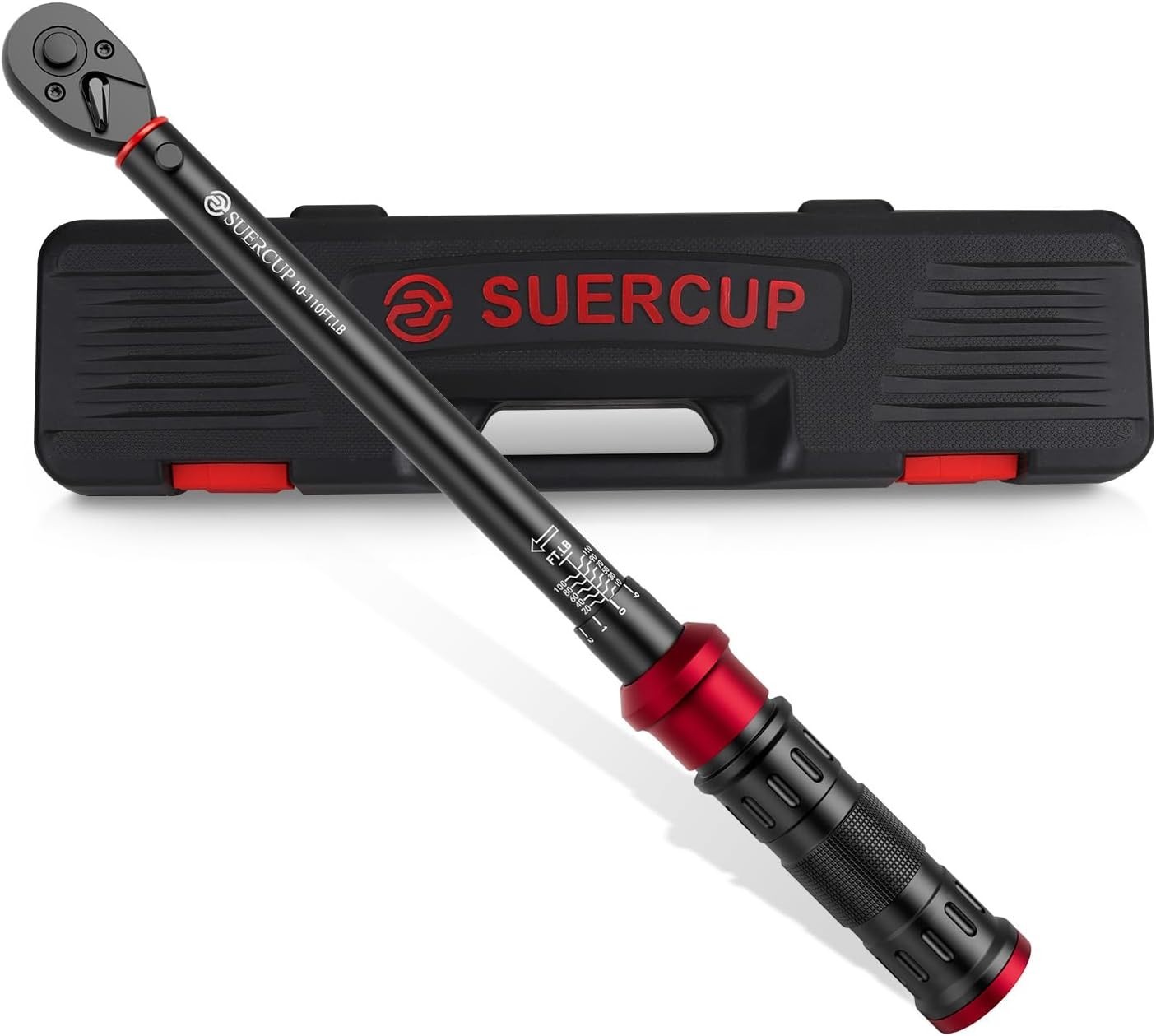 SUERCUP 3/8-inch Drive Torque Wrench - 10-110 ft.lb/13.6-149.2Nm, Dual-Direct...