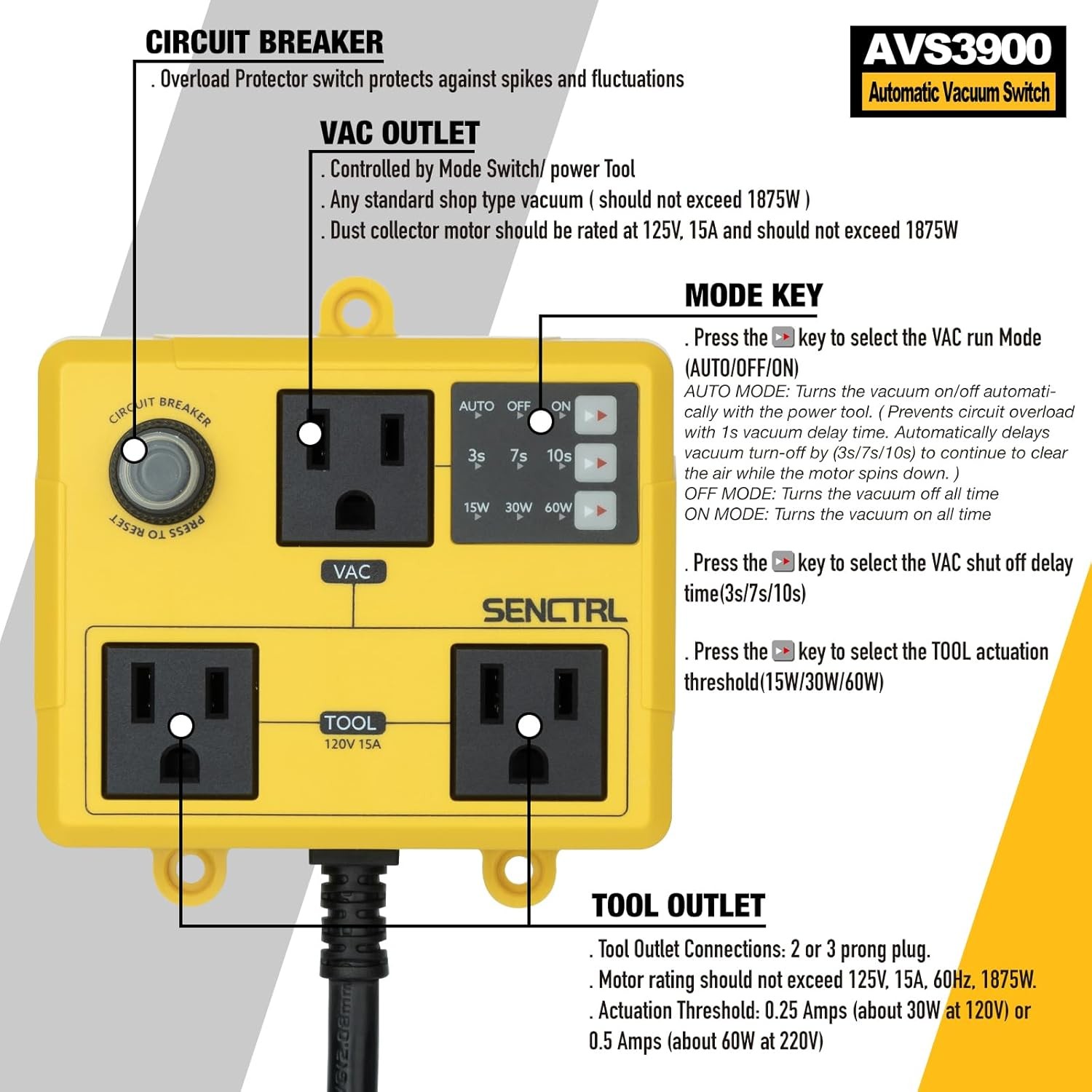 Automatic Vacuum Switch for Power Tools Dust Collector On Off