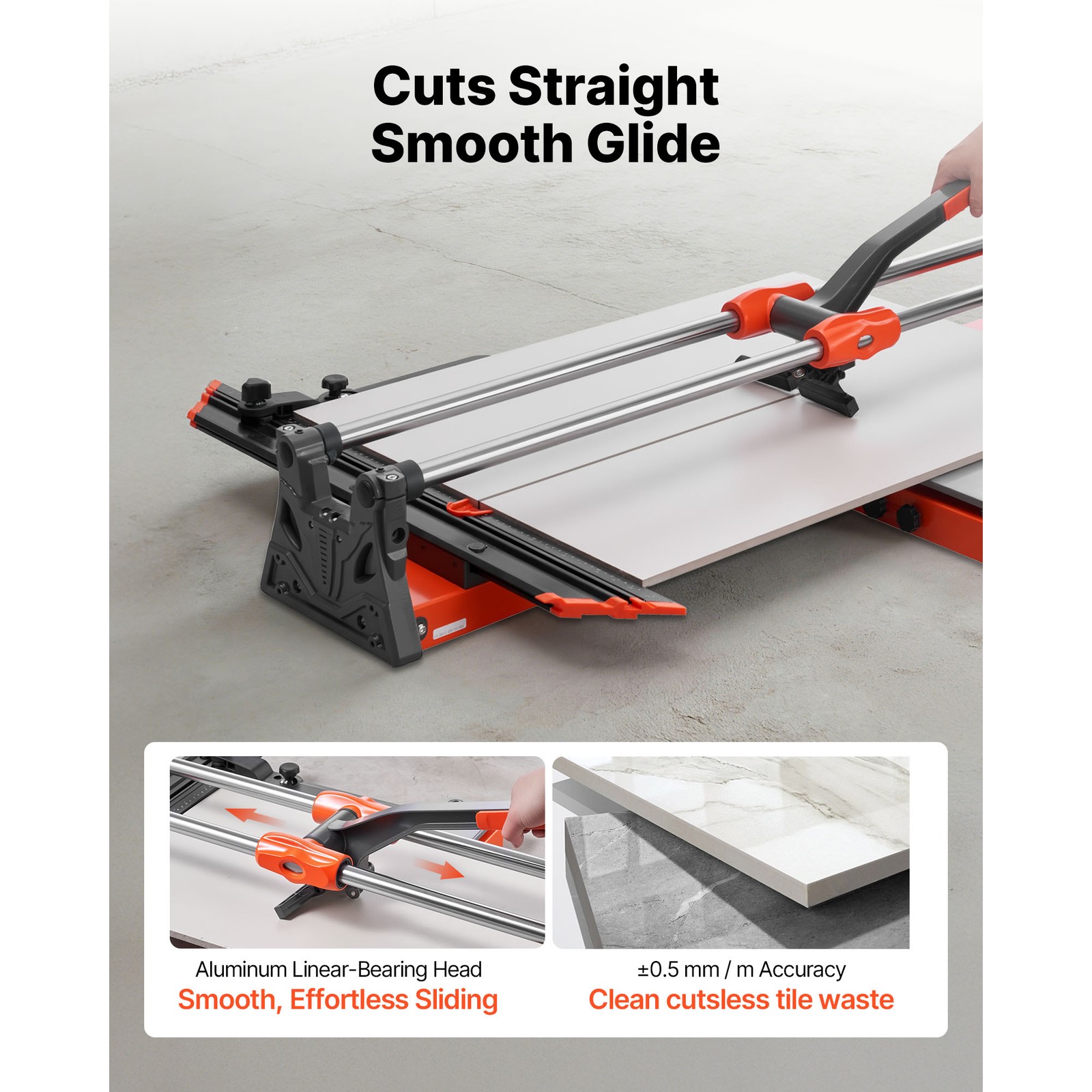 Uimoso 39.4-Inch Manual Tile Cutter with Enhanced Sliding Head and Spring Base