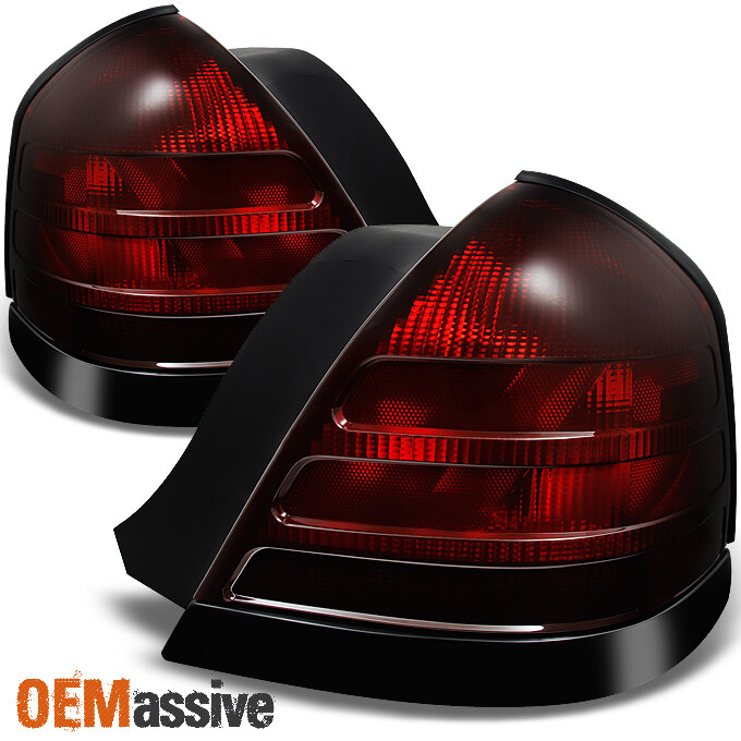 Fit 99-11 Ford Crown Victoria Dark Red 2 Bulbs Sockets Tail Lights Replacement