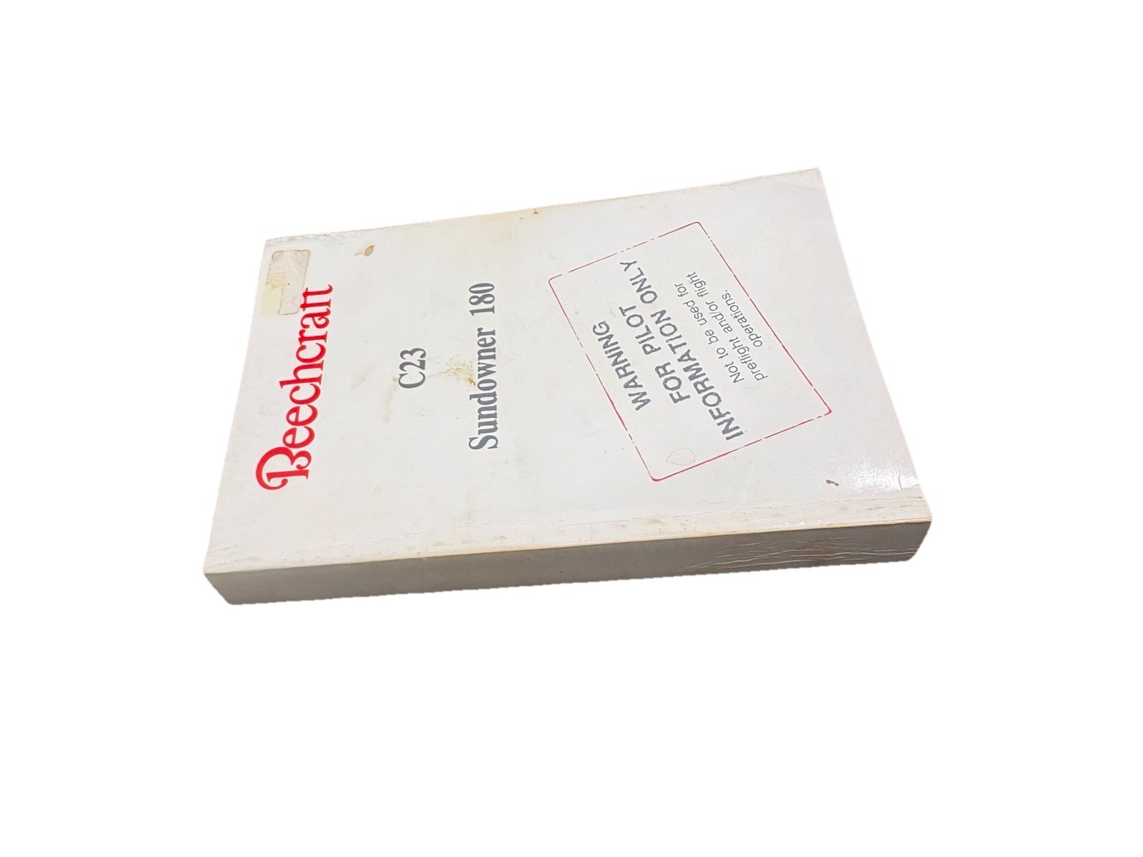 Beechcraft C23 Sundowner 180 Pilots Manual BAC 517 FTM 1984 Aircraft