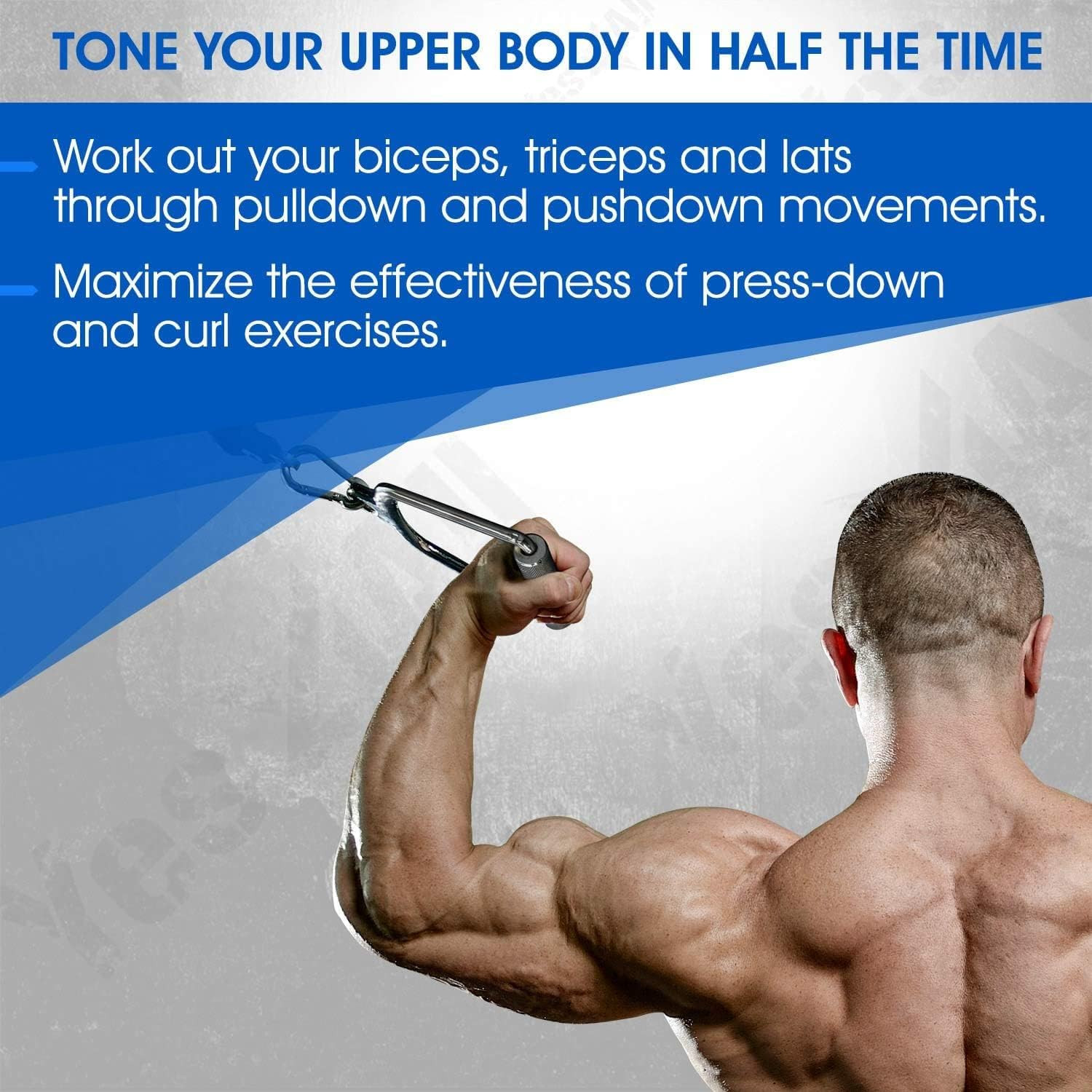 Single D-Handle Cable Attachment for Weight Lifting –Lat Pull down Bar / Tricep