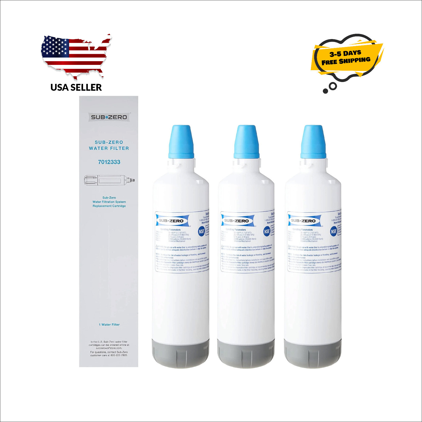 Sub-Zero 7012333 UC-15 Ice Maker Water Filter 3 Pack