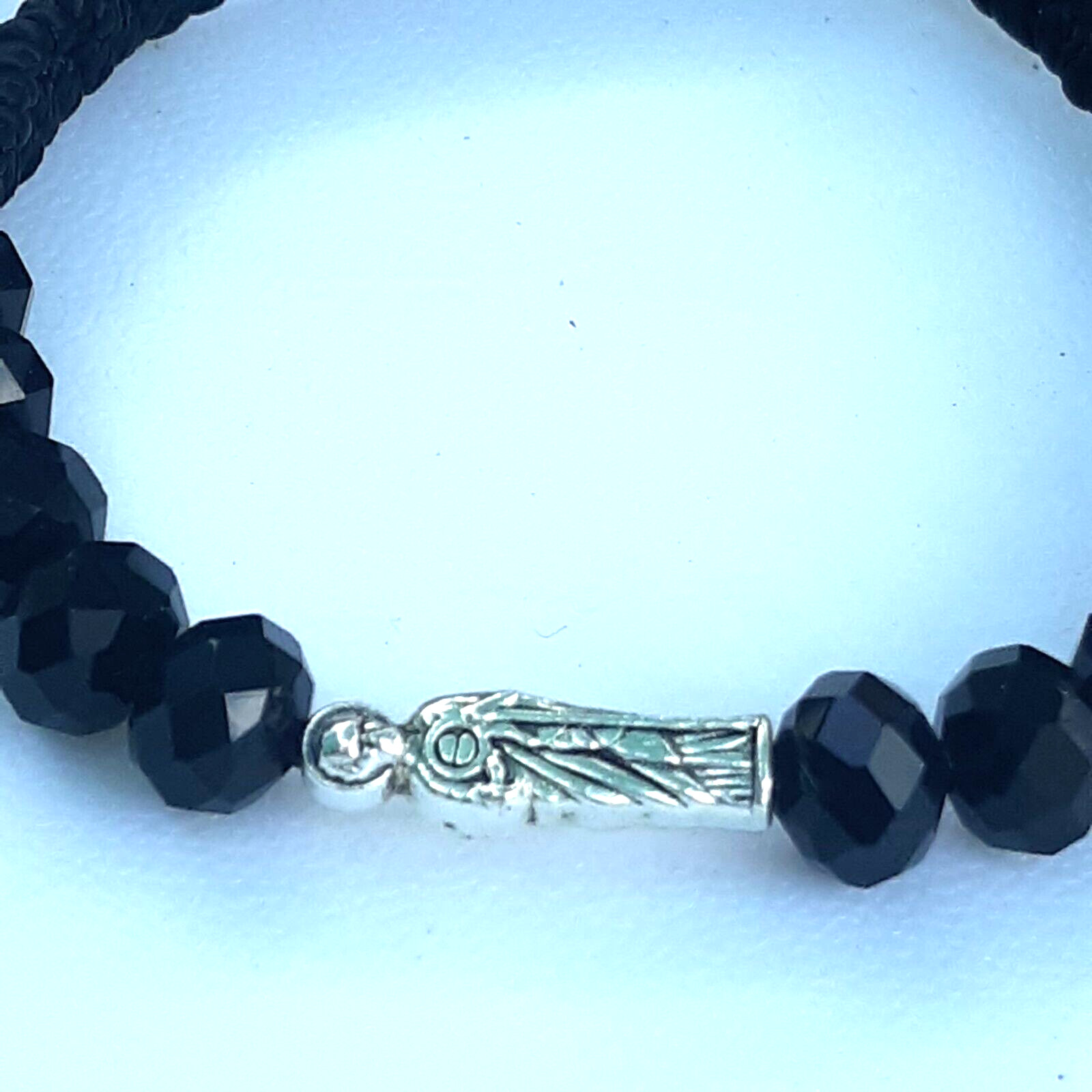 Protection Bracelets Saint Jude Black Crystal and black string