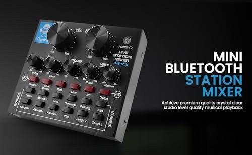 IDANCE Professional Wireless Audio Mixer, 8 Channel Bluetooth Broadcasting...