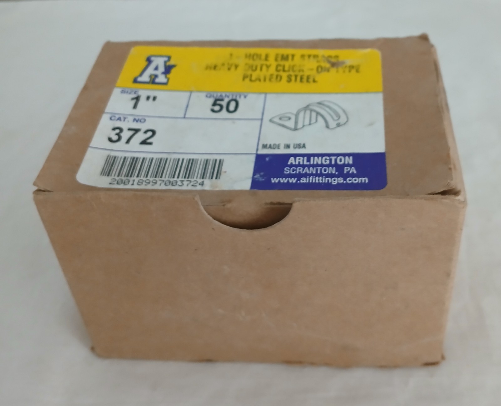 Arlington EMT Conduit Straps 1" Heavy Duty Click-On 372. (50pcs) NEW. Ships Free
