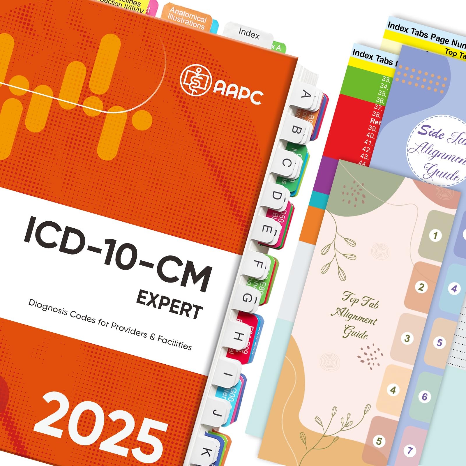 Index Tabs for AAPC Version ICD-10-CM 2025, Upgraded Medium, Colorful