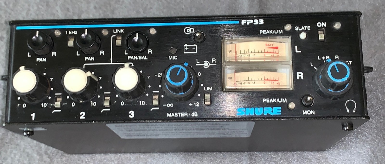 Shure FP33 Professional 3 Channel Field Audio Mixer w/ Soft Case