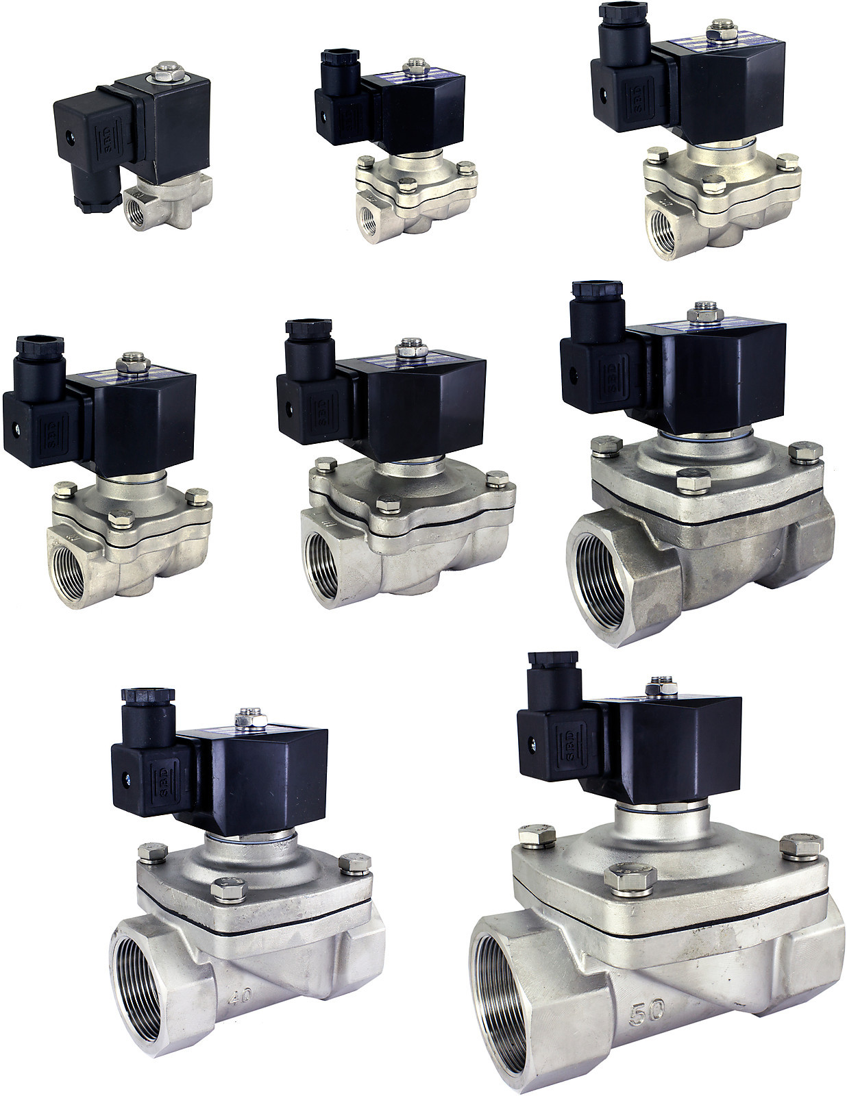2-Way Stainless Steel Solenoid Valve Viton Seals Acid Alkali Oil Fuel Pneumatic