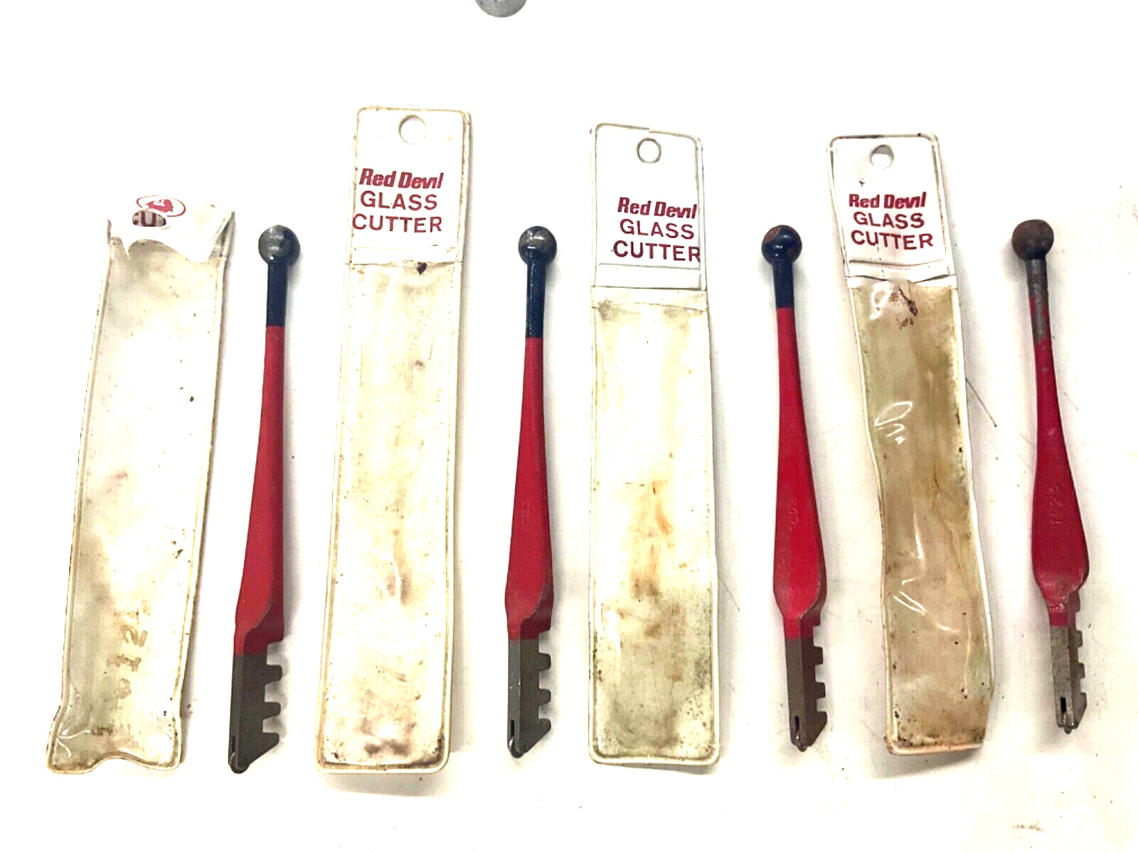 LOT of (4) RED DEVIL GLASS CUTTERS, 1023, USA
