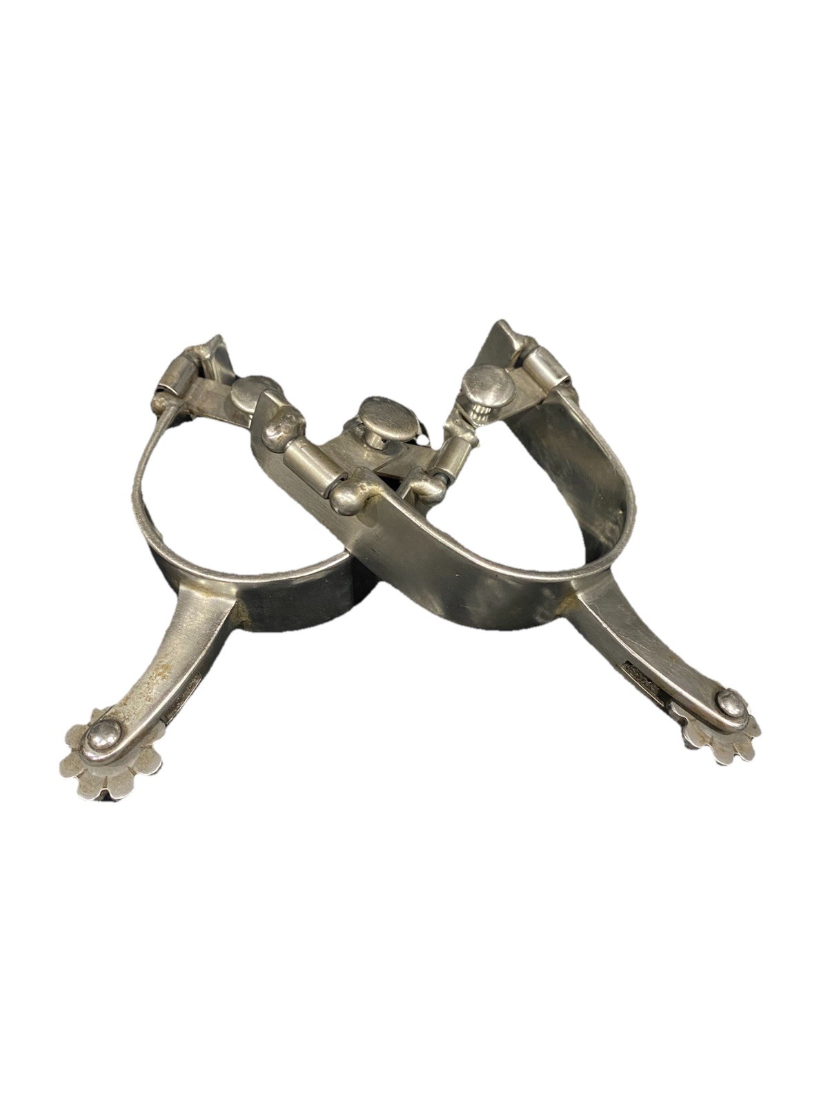 Women’s Stainless Steel Horizontal 8-point Rowel Western Spurs