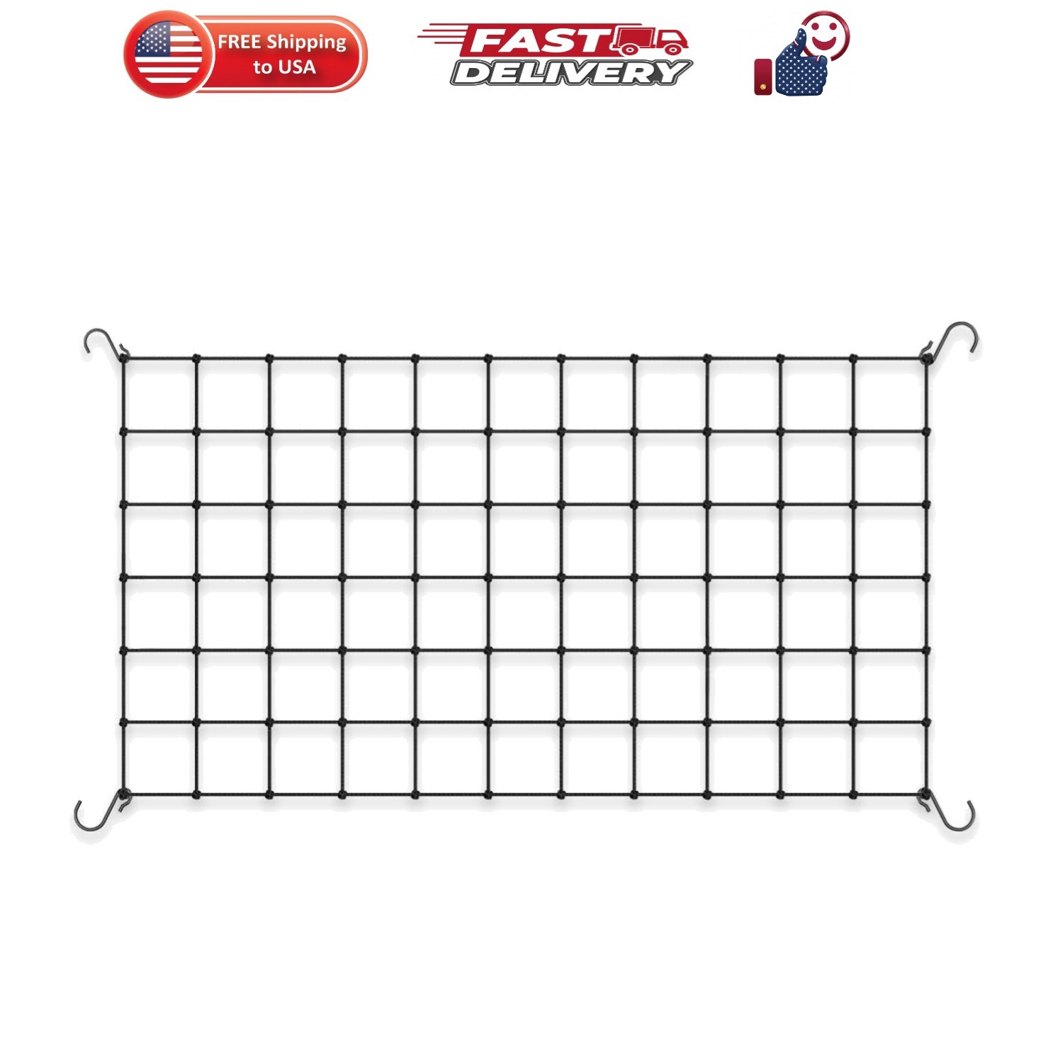 Grow Tent Trellis Netting 2x4', Heavy-Duty Elastic Plant Net with Steel Hooks...