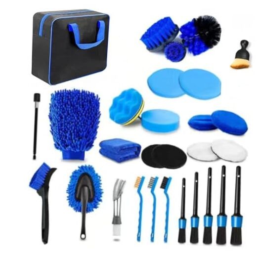 30Pcs Car Detailing Brush Set, Car Detailing Kit, Car Cleaning Kit, 30pc Blue