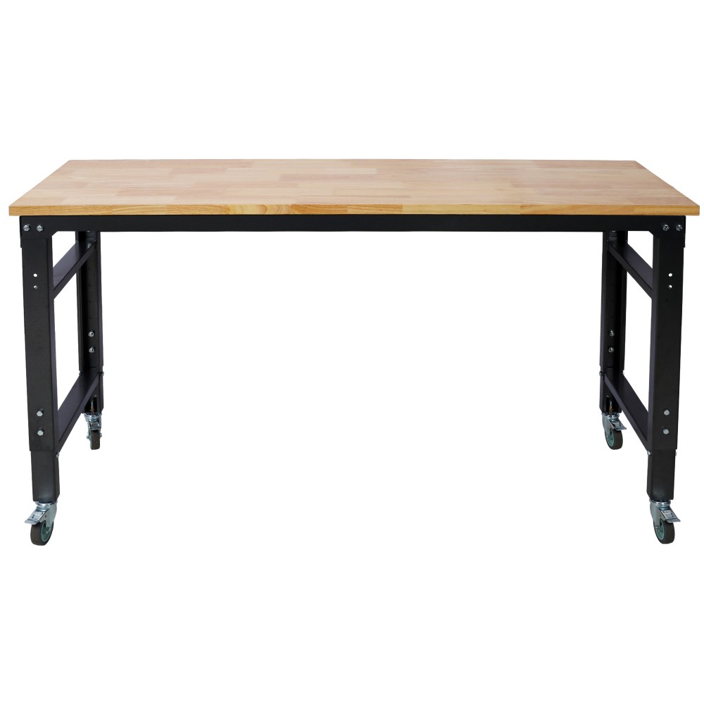 60" Adjustable Work Bench, Workbench Heavy-Duty Work Table for Garage, Workshop