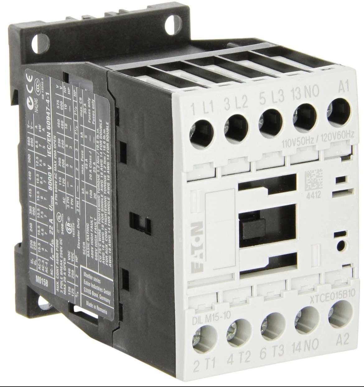 NIB - Eaton - XTCE015B10A - 15A Eaton Xt Contactor